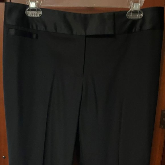 Ann Taylor Black Satin Trim Pants ~ Size  Petite 10 - Picture 2 of 7